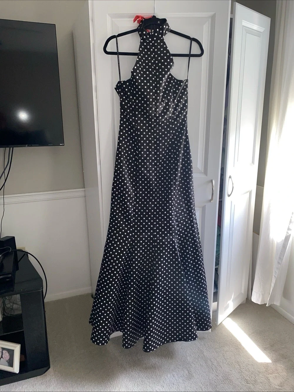 Jessica McClintock Gunne Sax Womens Dress 7 Y2k Black White Polka dots Goth‎